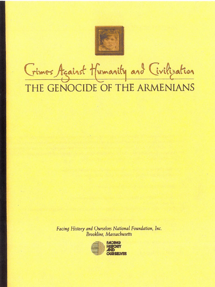 Photo of the cover of the Armenian Genocide Curriculum
